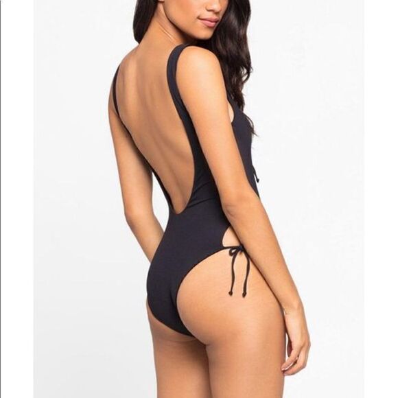 L*Space Women's Blue Jenn Bow Ties One Piece Swimsuit Size 6 - Picture 2 of 8